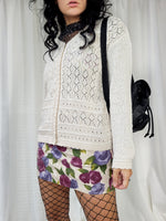 Load image into Gallery viewer, Vintage 90s cream knit patterned button down cardigan top
