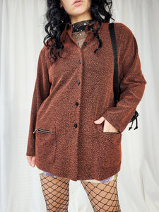 Vintage 90s brown buttons down shirt shacket