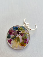 Load image into Gallery viewer, Handmade dried flower silver round 27mm dangle earrings,   E1 27mm
