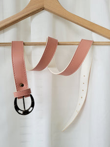 Vintage 90s faux leather pastel pink minimalist belt