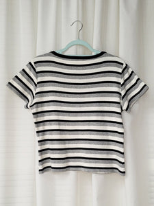 Vintage 90s striped ribbed knit short sleeve top