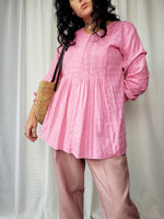 Load image into Gallery viewer, Vintage 00s Y2K pink wide boho tunic blouse top
