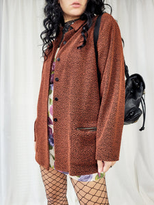 Vintage 90s brown buttons down shirt shacket