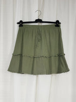 Load image into Gallery viewer, Vintage 00s Y2K khaki green broomstick mini skirt
