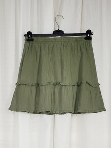 Vintage 00s Y2K khaki green broomstick mini skirt