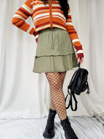 Load image into Gallery viewer, Vintage 00s Y2K khaki green broomstick mini skirt
