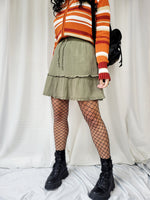 Load image into Gallery viewer, Vintage 00s Y2K khaki green broomstick mini skirt
