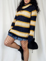 Load image into Gallery viewer, Vintage 90s striped shimmer chunky knitted jumper top
