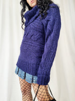 Load image into Gallery viewer, Vintage 90s blue chunky knitted jumper top
