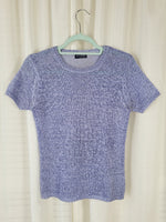 Load image into Gallery viewer, Retro 90s minimalist lilac cable knitted short sleeve top
