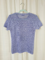 Load image into Gallery viewer, Retro 90s minimalist lilac cable knitted short sleeve top
