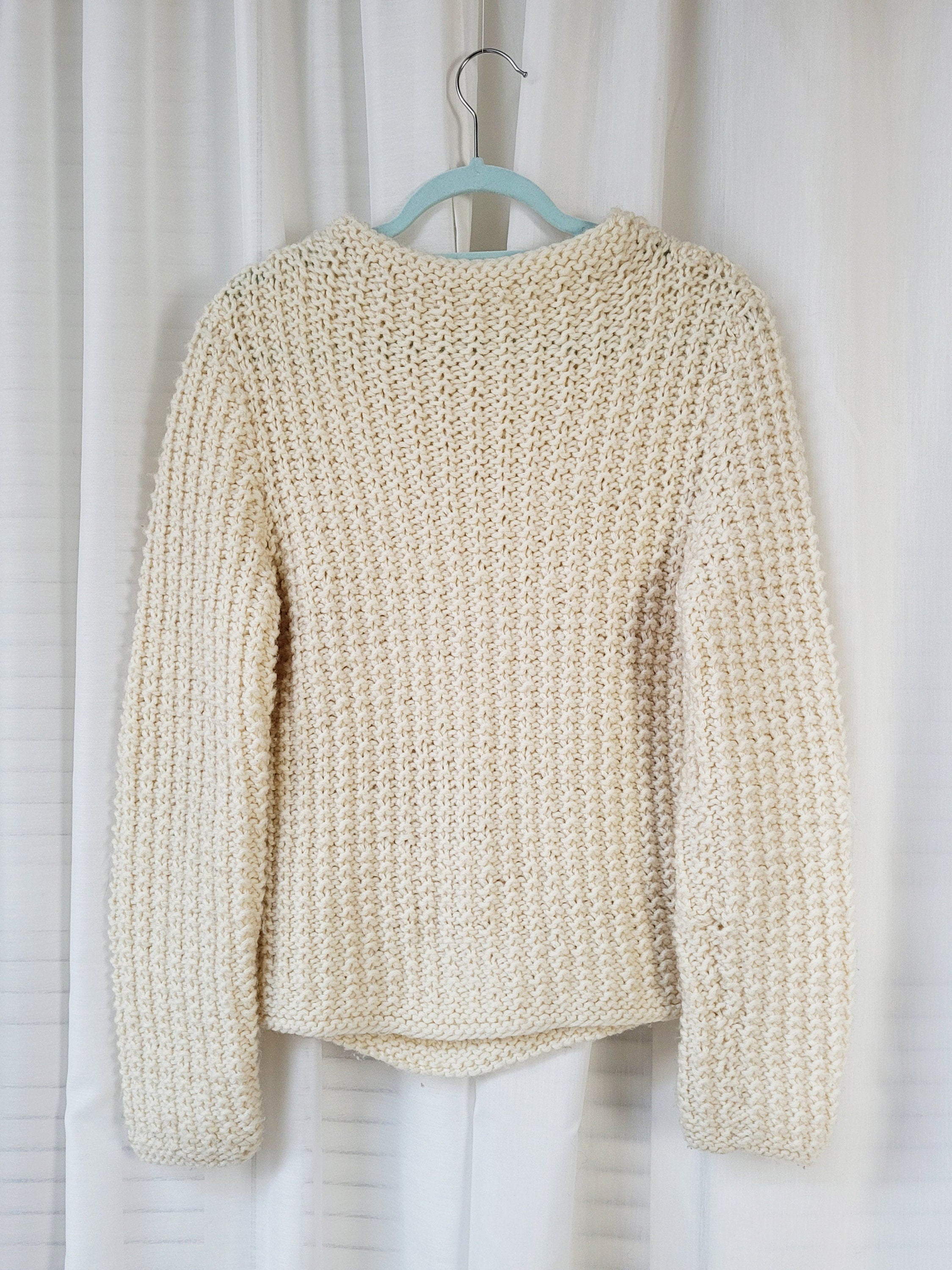 Vintage 80s cream handmade chunky knitted jumper top