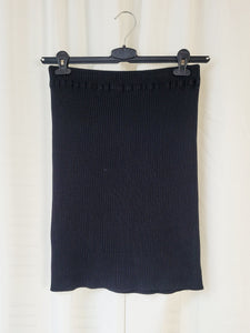 Vintage 90s black ribbed knit mini skirt