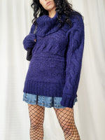 Load image into Gallery viewer, Vintage 90s blue chunky knitted jumper top
