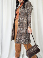 Load image into Gallery viewer, Vintage 90s thin lightweight snakeskin print long coat

