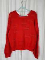 Load image into Gallery viewer, Vintage 90s handmade fluffy knit red jumper
