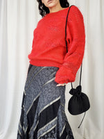 Load image into Gallery viewer, Vintage 90s handmade fluffy knit red jumper
