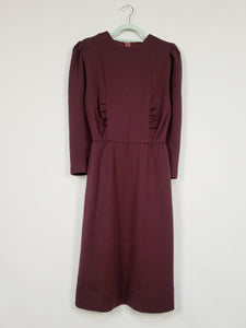 Vintage 60s purple minimalist midi dress