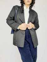 Load image into Gallery viewer, Vintage 90s black striped oversized blazer jacket
