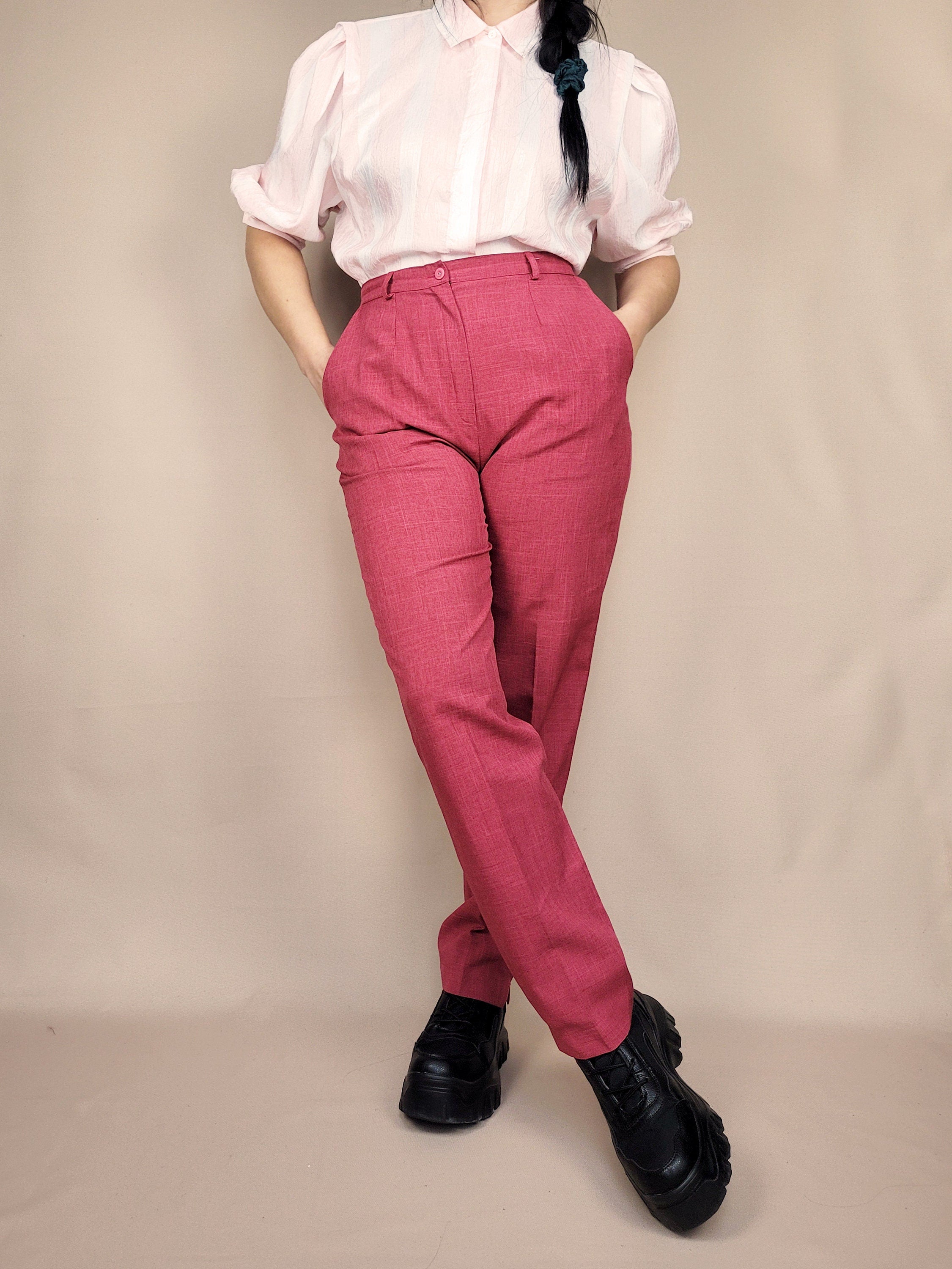 Vintage 90s red high waist smart formal pants