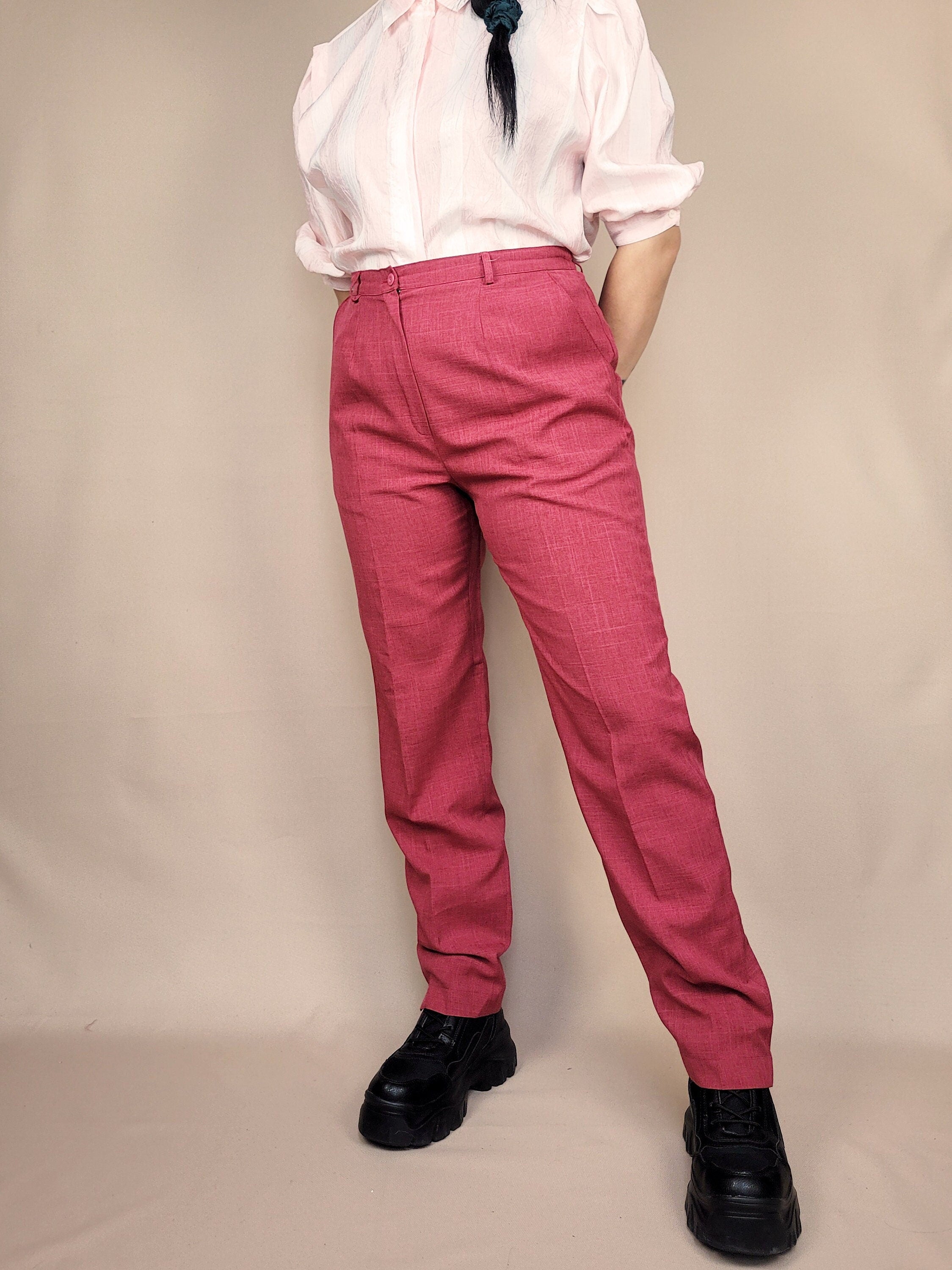 Vintage 90s red high waist smart formal pants
