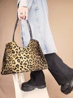 Load image into Gallery viewer, Retro 00s Y2K faux fur animal print shoulder bag
