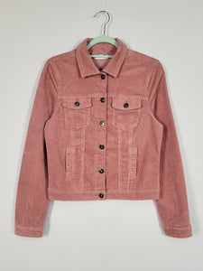 Y2K 00s retro pink corduroy minimalist buttons jacket