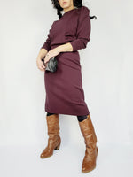 Load image into Gallery viewer, Vintage 60s purple minimalist midi dress
