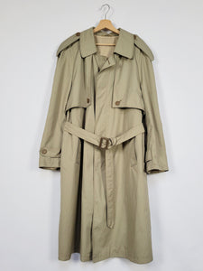 Vintage 80s grey long belted Dads trench coat