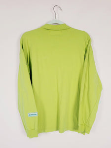 Vintage 90s zip collar green turtleneck minimalist jumper