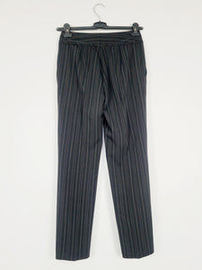 Y2K black striped formal medium waist straight pants