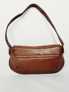 Vintage 90s brown leather Western shoulder handbag