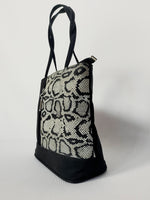 Load image into Gallery viewer, 00s Y2K vintage black snakeskin print square handbag purse
