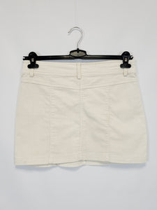 Y2K 00s cream white corduroy minimalist mini skirt