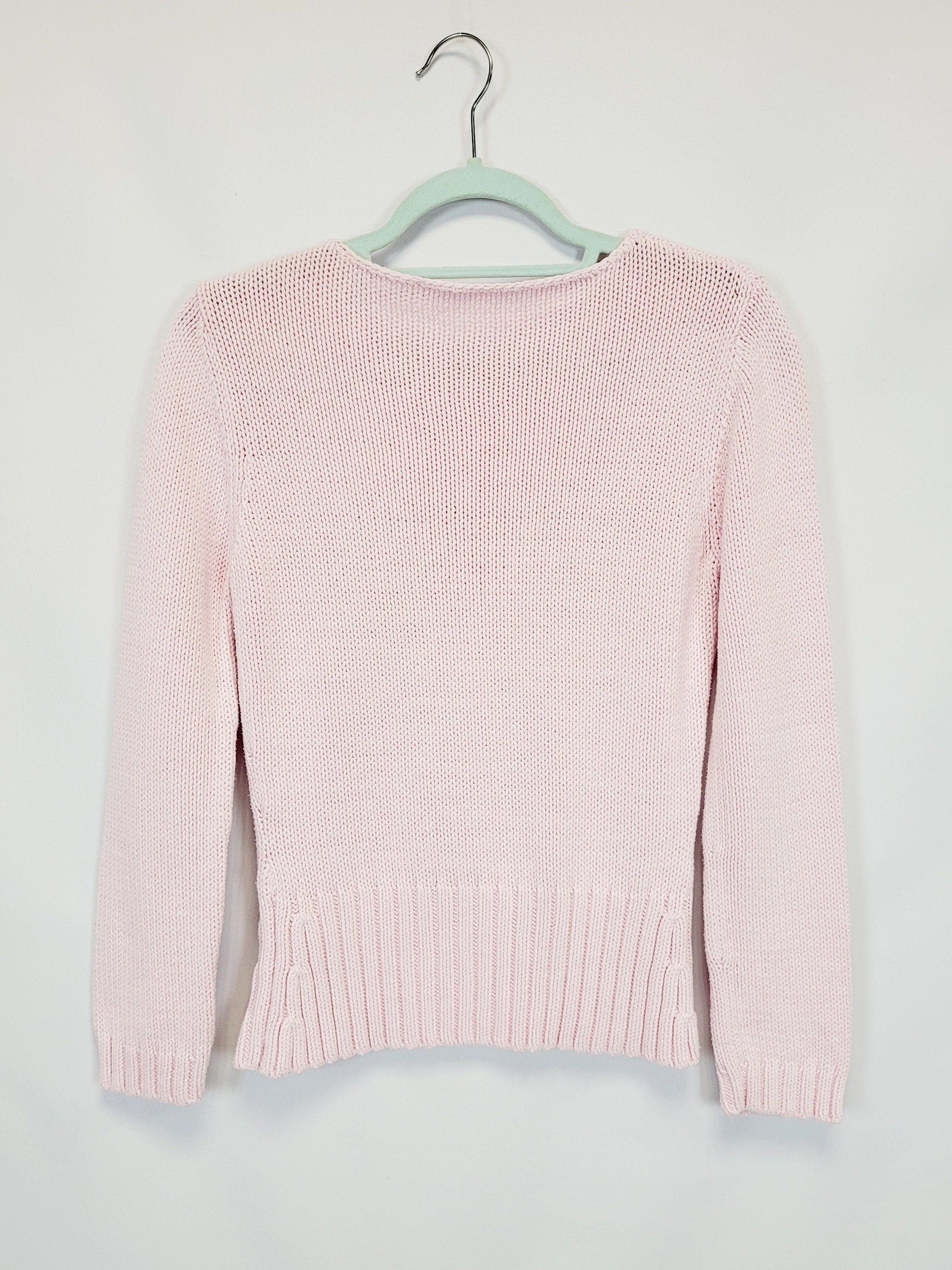 Y2K 00s retro pastel pink knitted minimalist jumper top