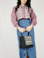 Load image into Gallery viewer, Vintage 90s purple embroidered milkmaid blouse top
