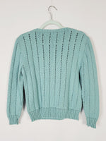 Load image into Gallery viewer, 90s handmade pastel blue knit basic minimalist jumper top
