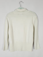 Load image into Gallery viewer, 1990s vintage white knit basic minimalist puff sleeve jumper

