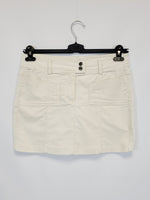 Load image into Gallery viewer, Y2K 00s cream white corduroy minimalist mini skirt
