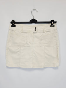 Y2K 00s cream white corduroy minimalist mini skirt