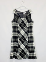 Load image into Gallery viewer, Y2K 00s monochrome check smart minimalist mini shift dress
