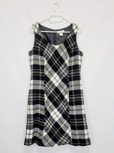 Y2K 00s monochrome check smart minimalist mini shift dress