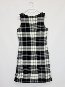 Y2K 00s monochrome check smart minimalist mini shift dress