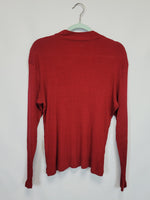 Load image into Gallery viewer, 90s red ribbed grunge minimalist long sleeve jumper top
