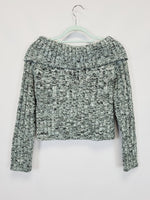 Load image into Gallery viewer, Y2K 00s vintage grey jazzy knitted minimalist jumper top
