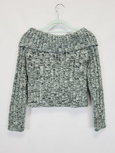 Y2K 00s vintage grey jazzy knitted minimalist jumper top