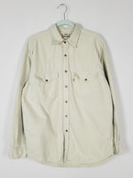 Load image into Gallery viewer, 90s greyish beige menswear minimalist oversized denim shirt
