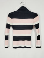 Load image into Gallery viewer, 90s minimalist striped turtleneck grunge sweater top
