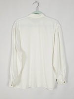 Load image into Gallery viewer, 90s vintage folk embroidered white minimalist oversize shirt
