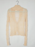 Load image into Gallery viewer, 90s retro pastel pink sheer mohair button cardigan top
